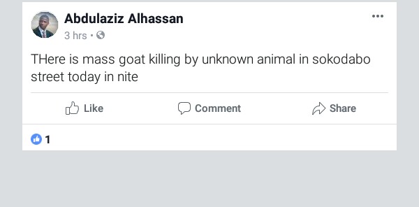Graphic Photos: Unknown animal allegedly kills goats in Abaji, Abuja