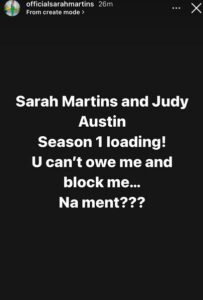 Sarah Martins - Judy Austin -Debt
